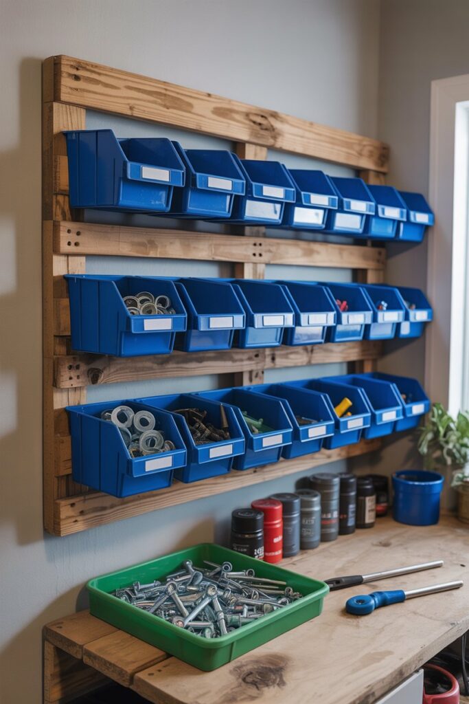 Hanging Pallet Bin Organizer
