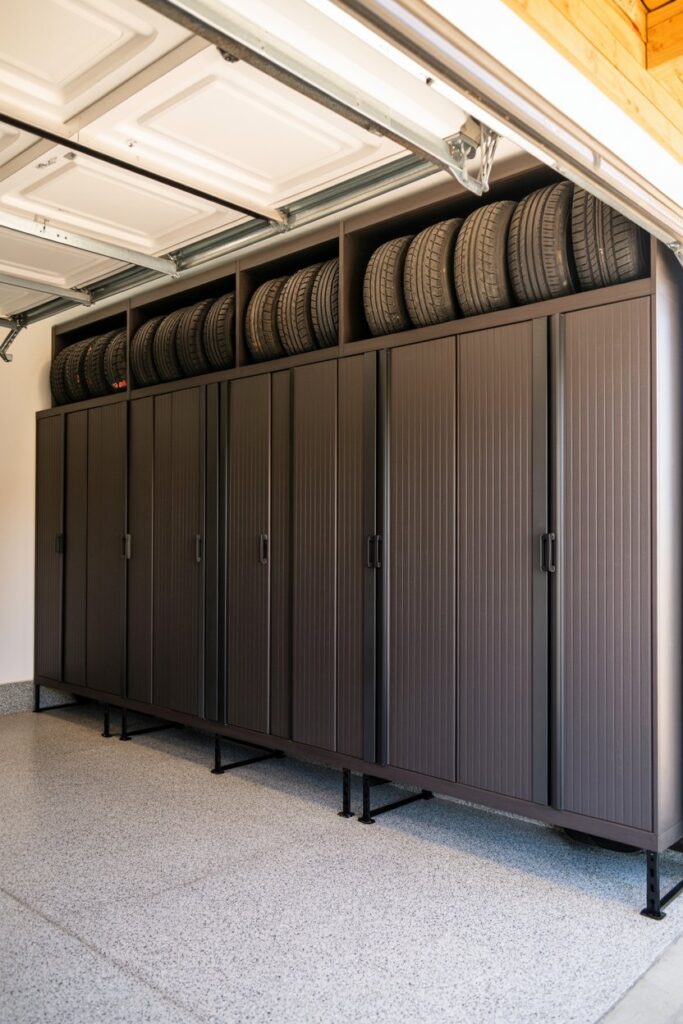 Hidden Tire Storage Wall