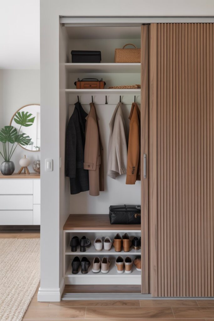 Hidden Mudroom Closet Entryway