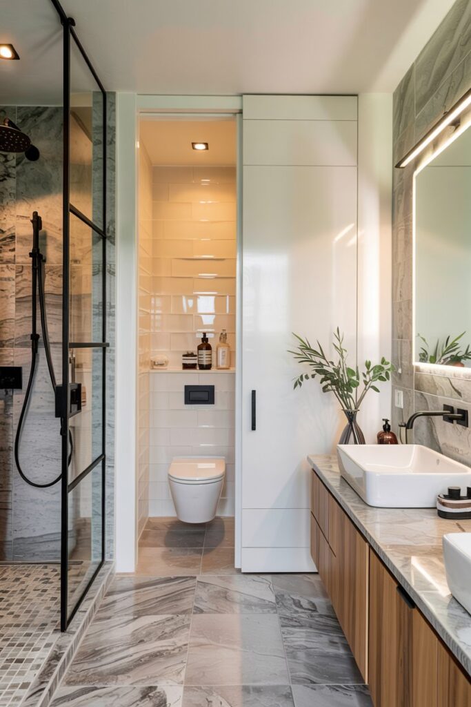Hidden Pocket Bathroom Door