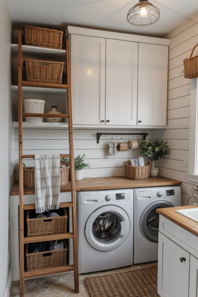 Hidden Storage Ladder Shelf