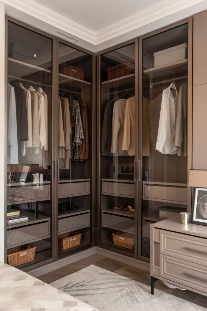 Glass Panel Corner Closet