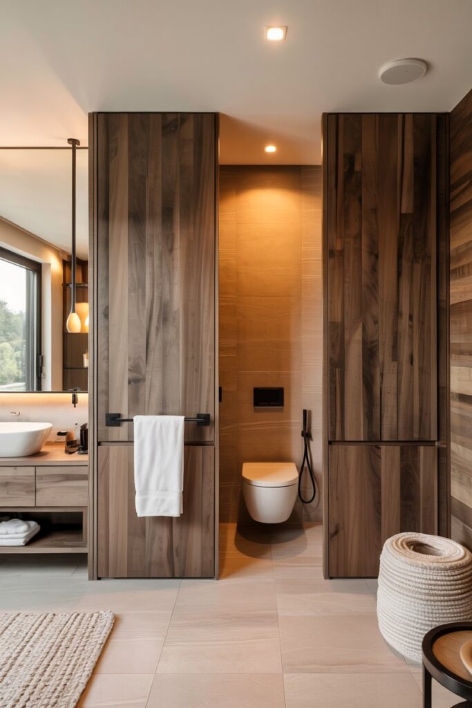 Hidden Door Behind Wooden Panels