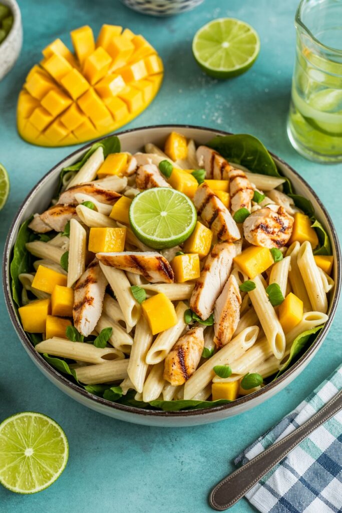 Mango Chicken Pasta Salad