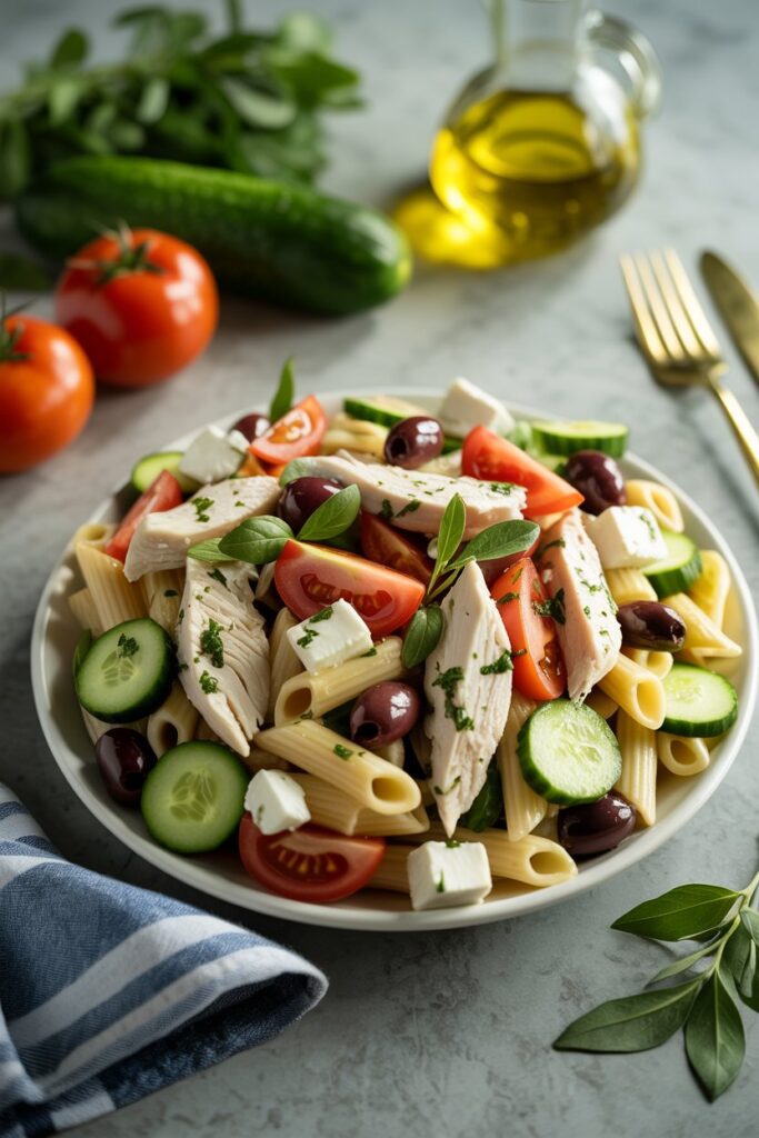 Mediterranean Chicken Pasta Salad Dinner