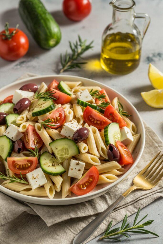 Mediterranean Cold Pasta Salad Dinner