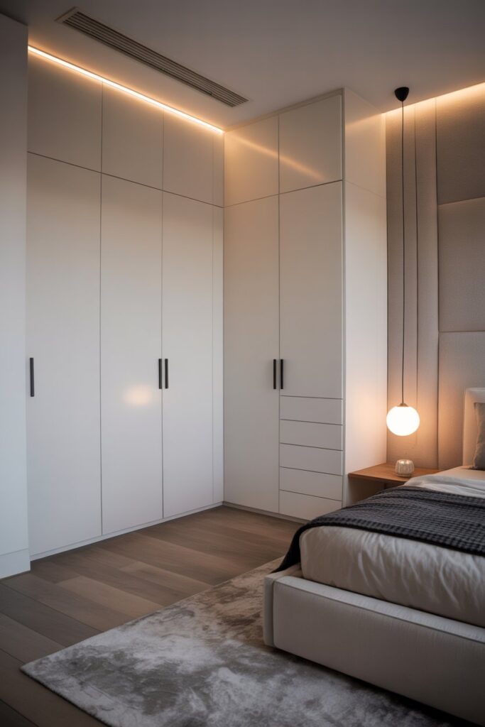 Minimal White Corner Closet