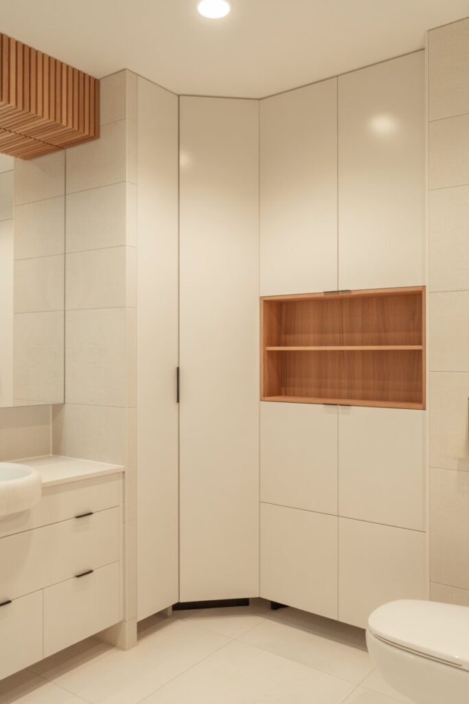 Minimal White Corner Closet