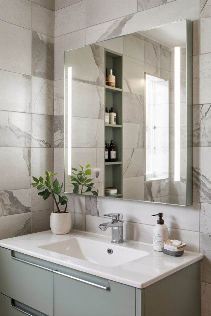 Mirror Cabinet with Hidden Shelves