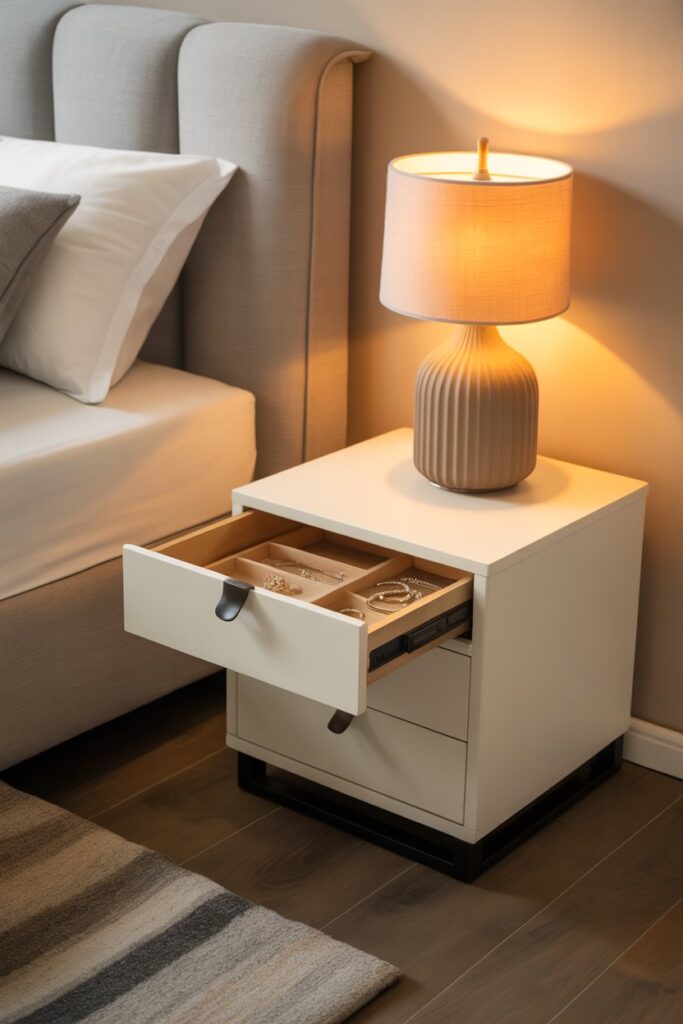 Bedside Table Secret Jewelry Drawer