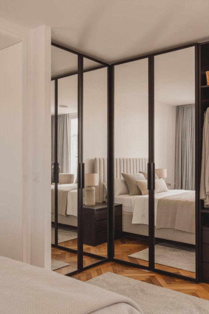 Mirror Door Corner Closet