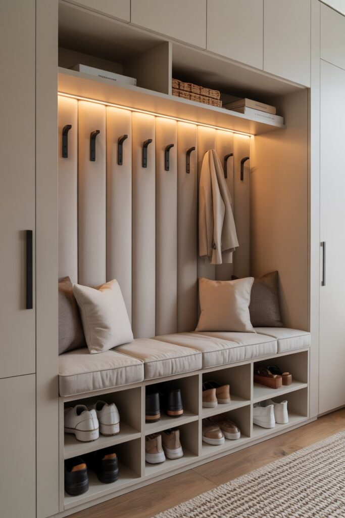 Hidden Bench Storage Entryway