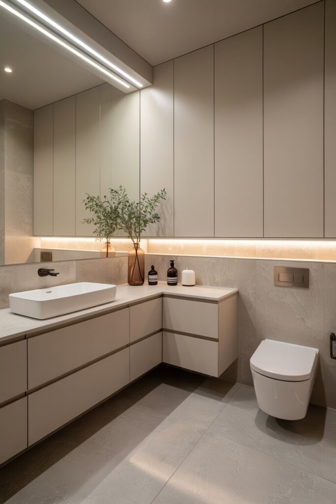 Floating Corner Bathroom Closet