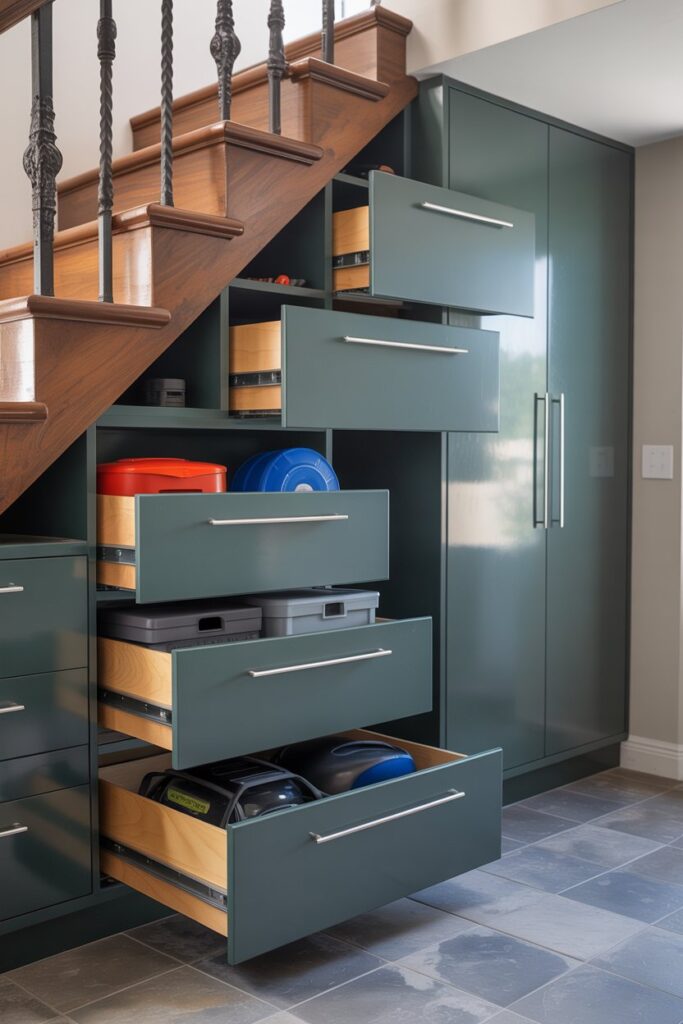 Under-Stair Garage Storage