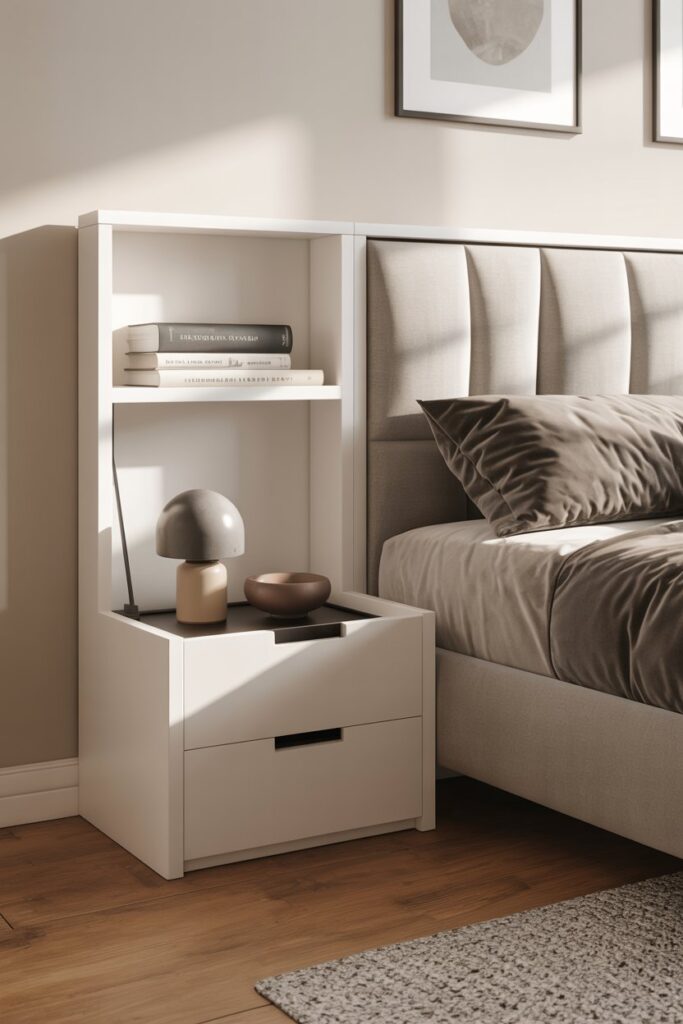 Headboard with Flip-Down Shelf Storage