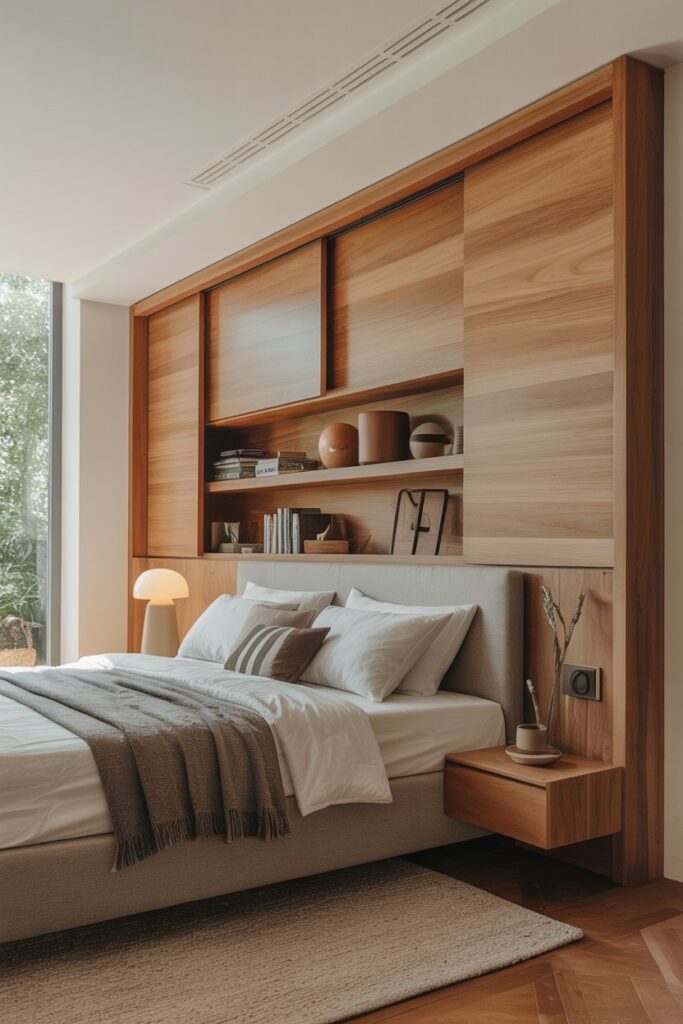 Sliding Panel Headboard Storage