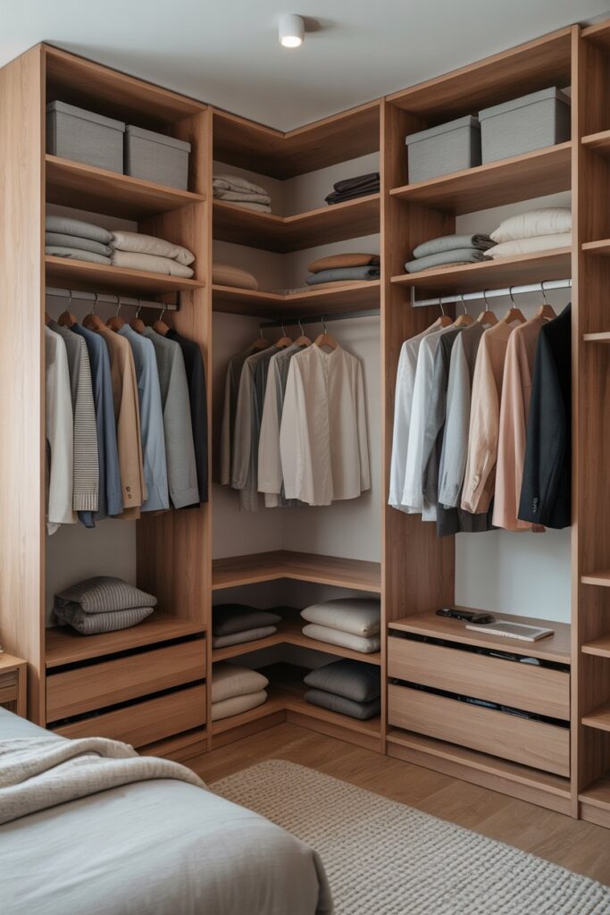 L-Shaped Corner Clothes Closet