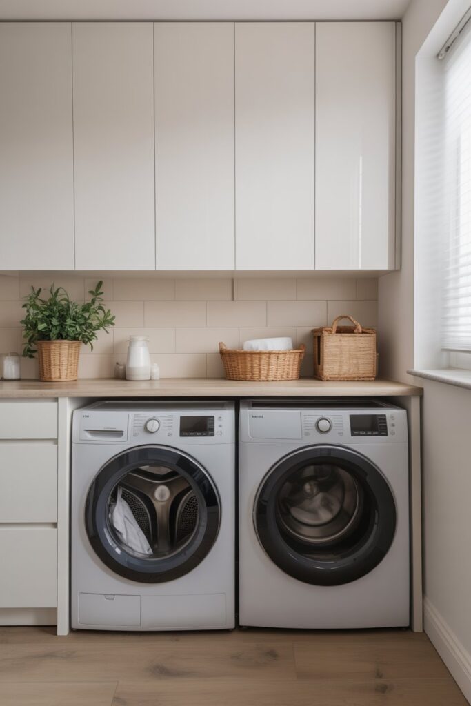 Hidden Cabinet Above Washer & Dryer