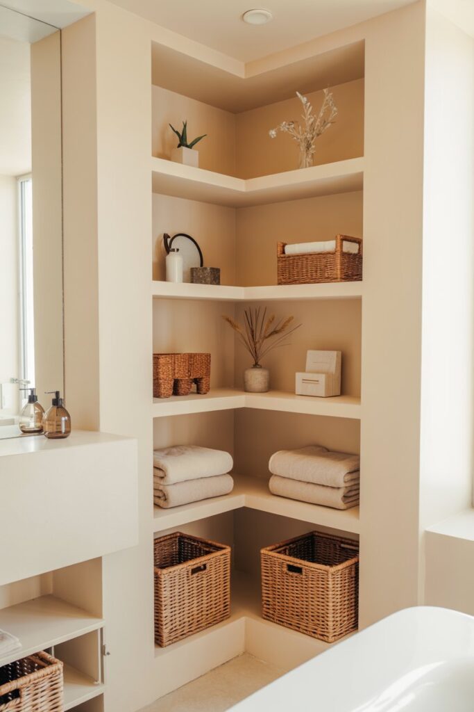 Open Shelf Corner Closet Design