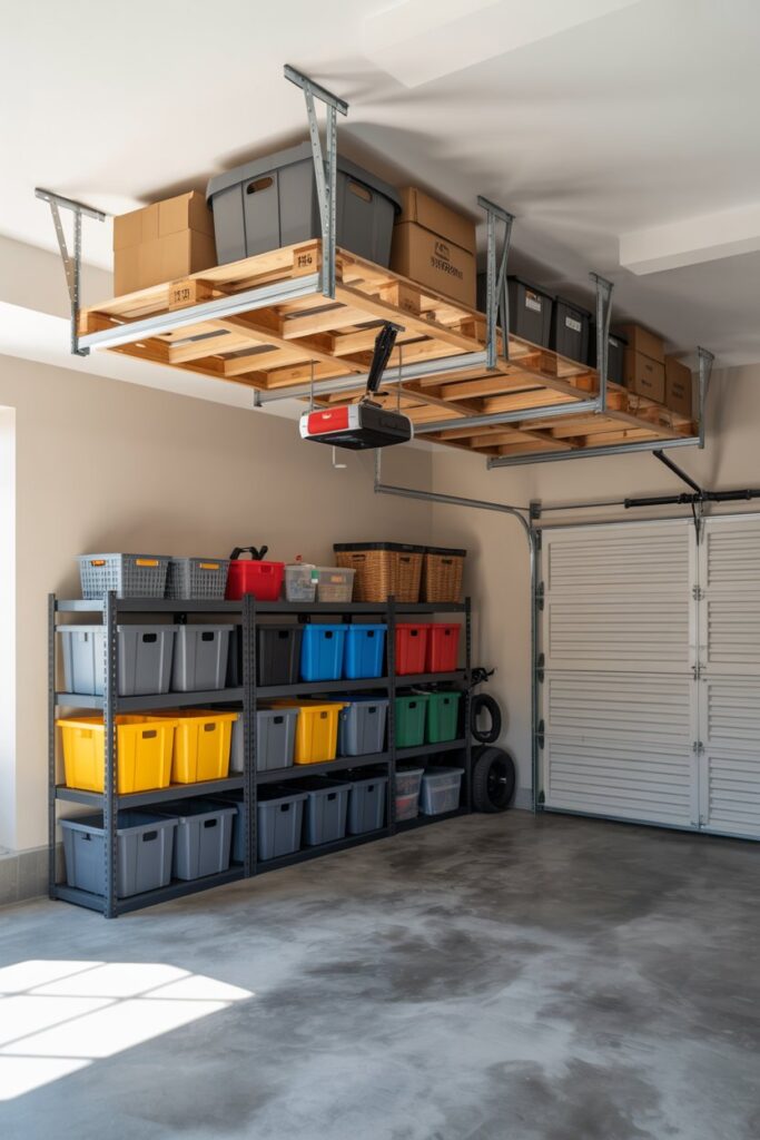 Ceiling-Hanging Pallet Storage