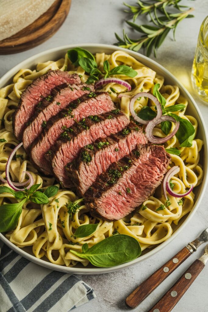 Pasta Salad with Steak Strips