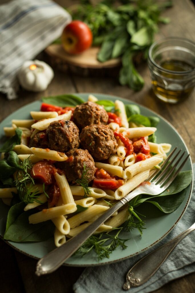 Pasta Salad with Meatballs