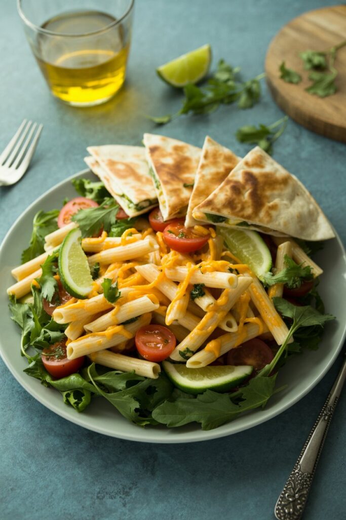 Pasta Salad with Quesadilla Sides