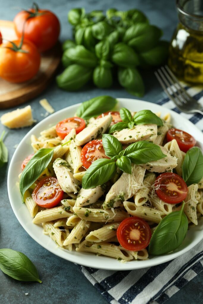 Pesto Chicken Cold Pasta Salad