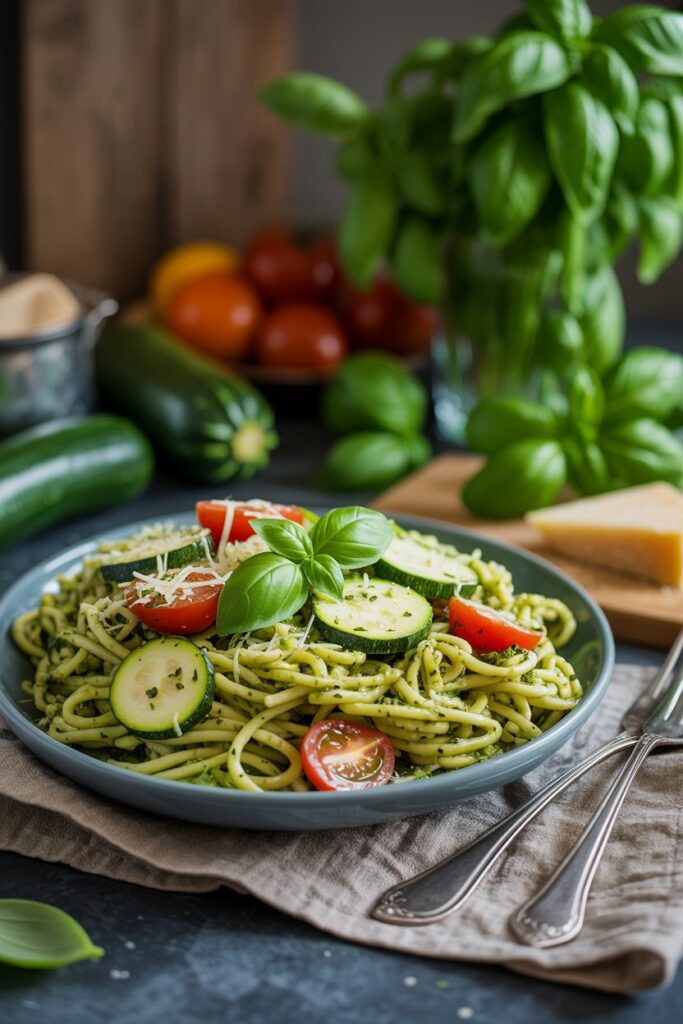 Pesto Pasta Salad with Veggies