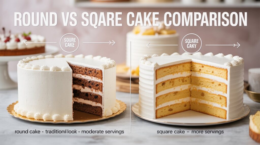 Round Vs. Square Cake Servings