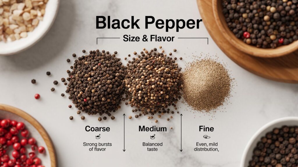 Black Pepper Size And Flavor