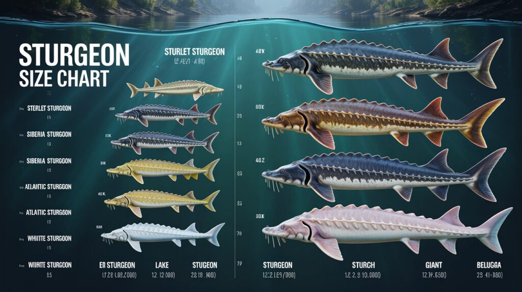 Sturgeon Size Chart: Guide To Sturgeon Lengths And Weights Sturgeon Size Chart: Guide To Sturgeon Lengths And Weights