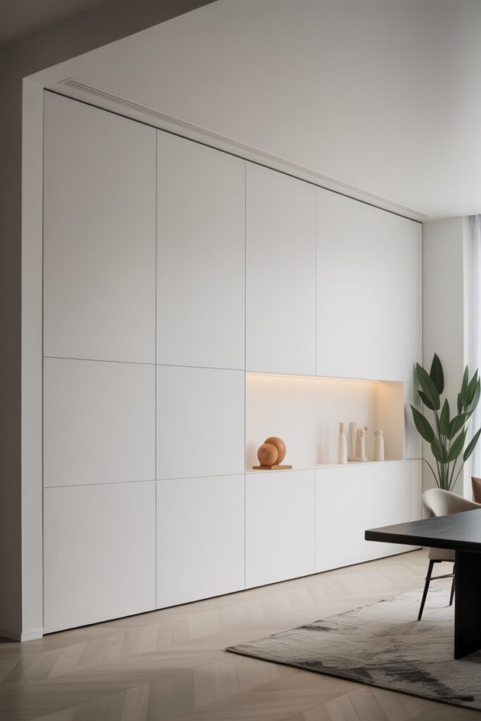 Seamless White Sliding Door Wall