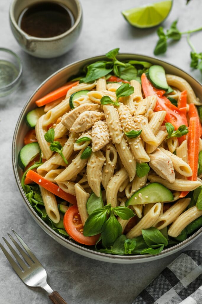 Asian-Inspired Sesame Chicken Pasta Salad