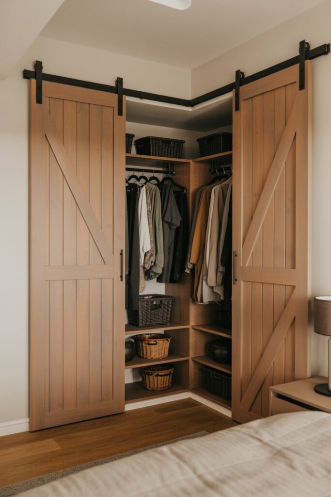 Sliding Barn Corner Closet Doors
