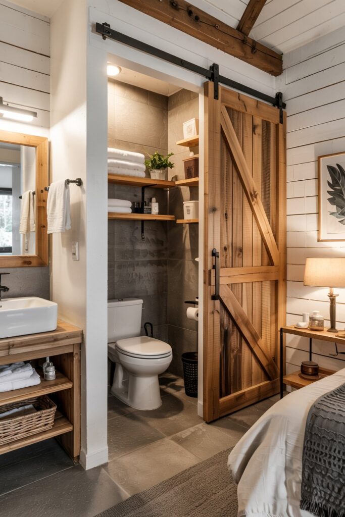 Sliding Barn Hidden Bathroom Door
