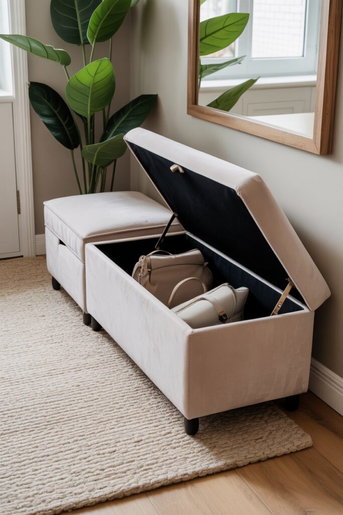 Hidden Entryway Storage Ottoman