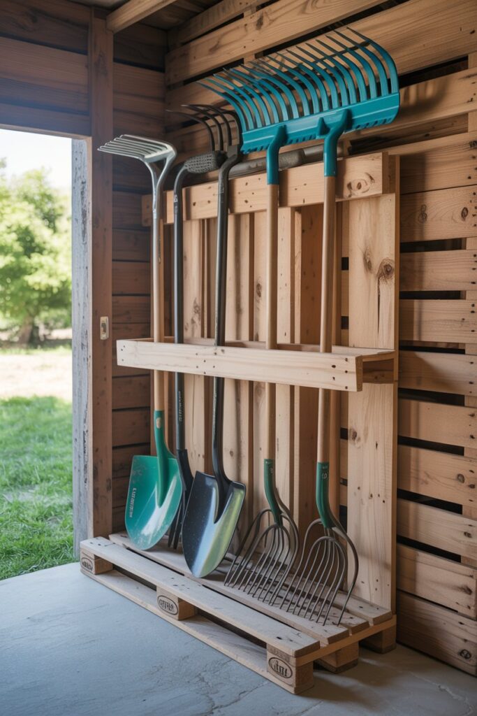 Pallet Garden Tool Organizer