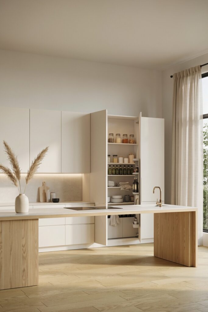 Hidden Pantry Storage Wall
