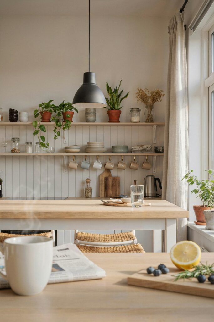 Breakfast Bar with Open Shelving