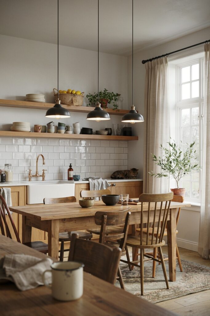 Rustic Wood Dining Table Kitchen