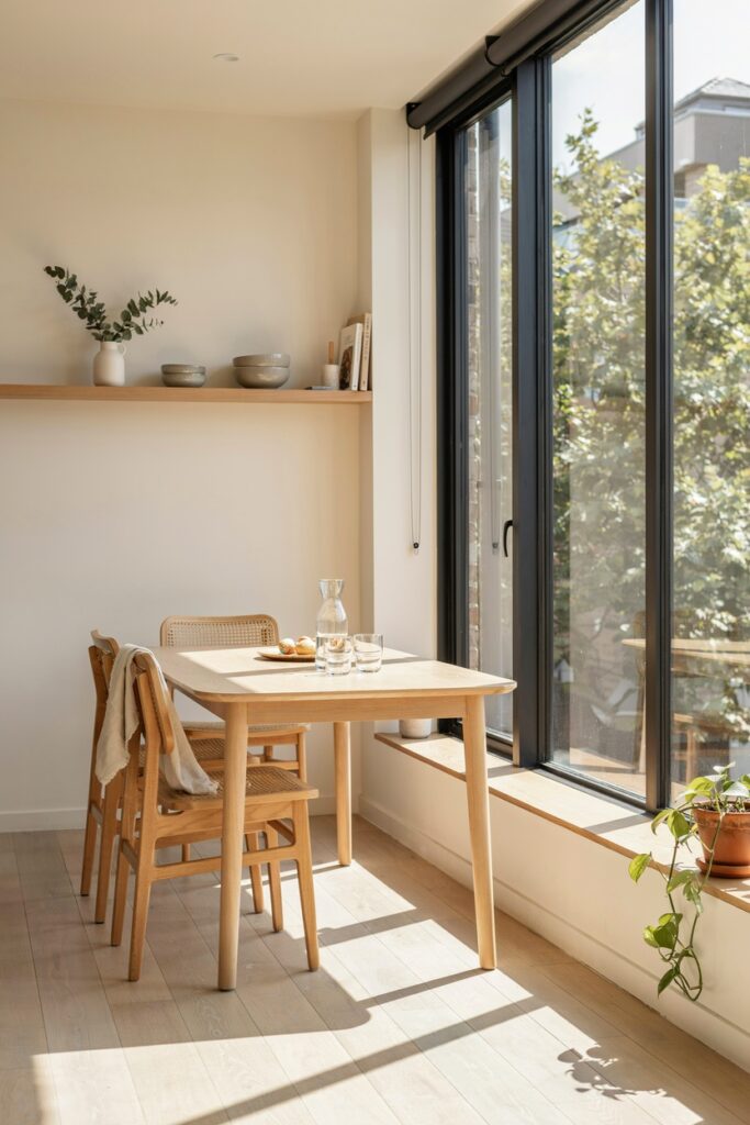 Window-Side Dining Table Setup