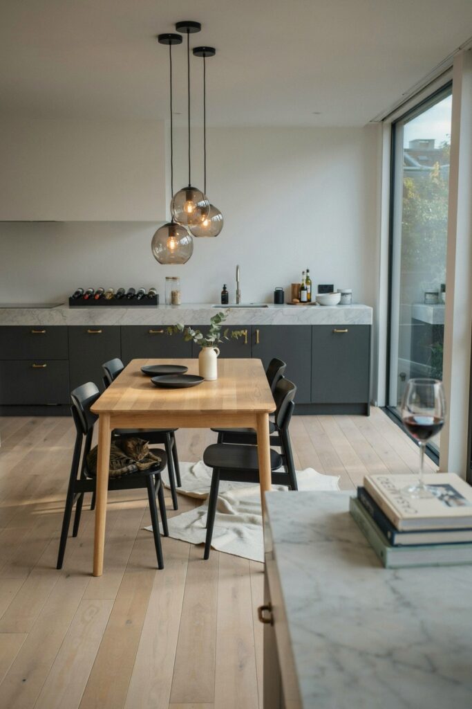 Black & Wood Dining Table KitchenBlack & Wood Dining Table Kitchen