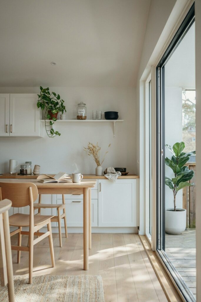 Scandinavian Kitchen with Balcony Access