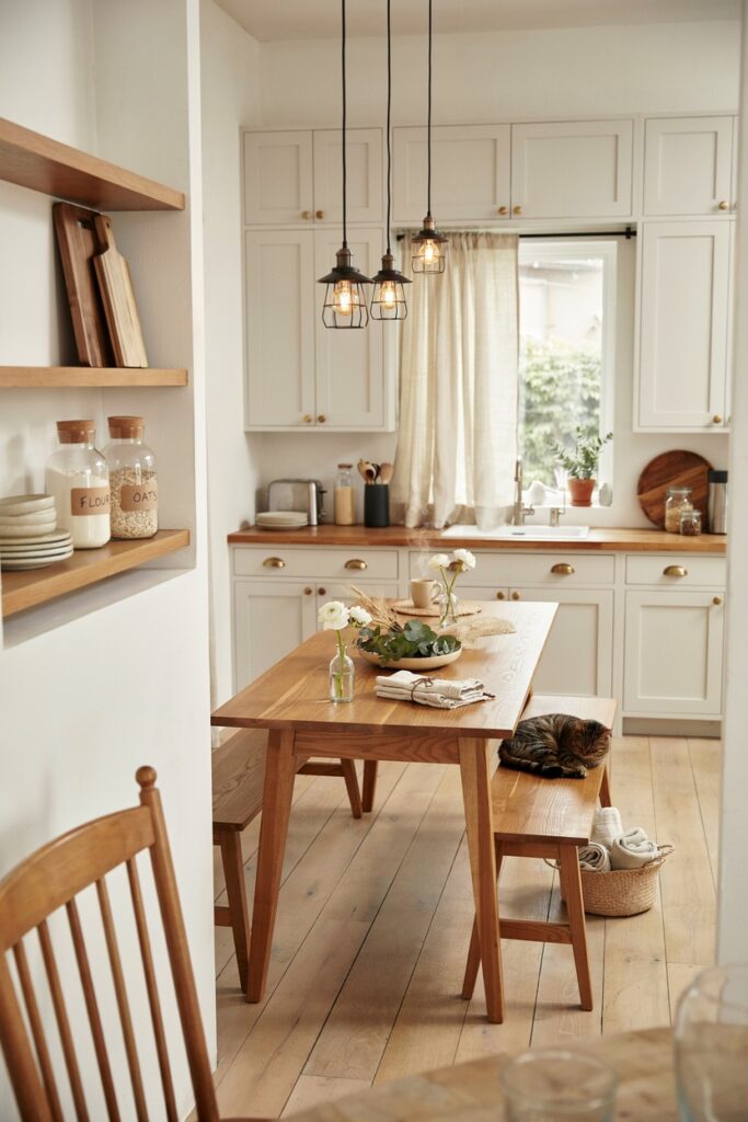 Farmhouse Kitchen with Large Dining Table