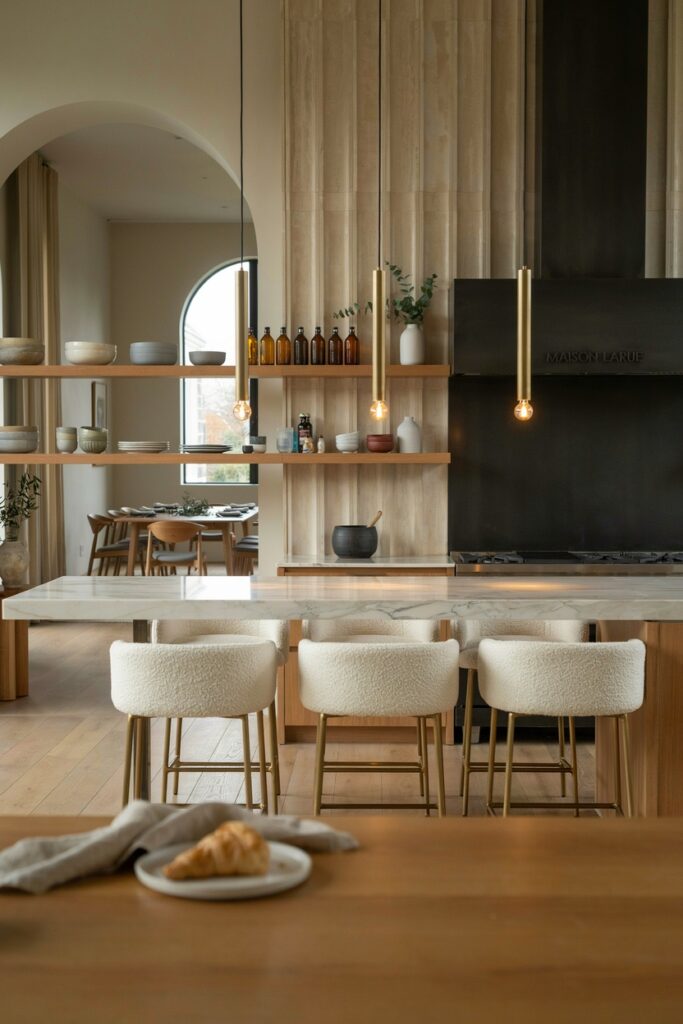 Breakfast Bar with Statement Lighting