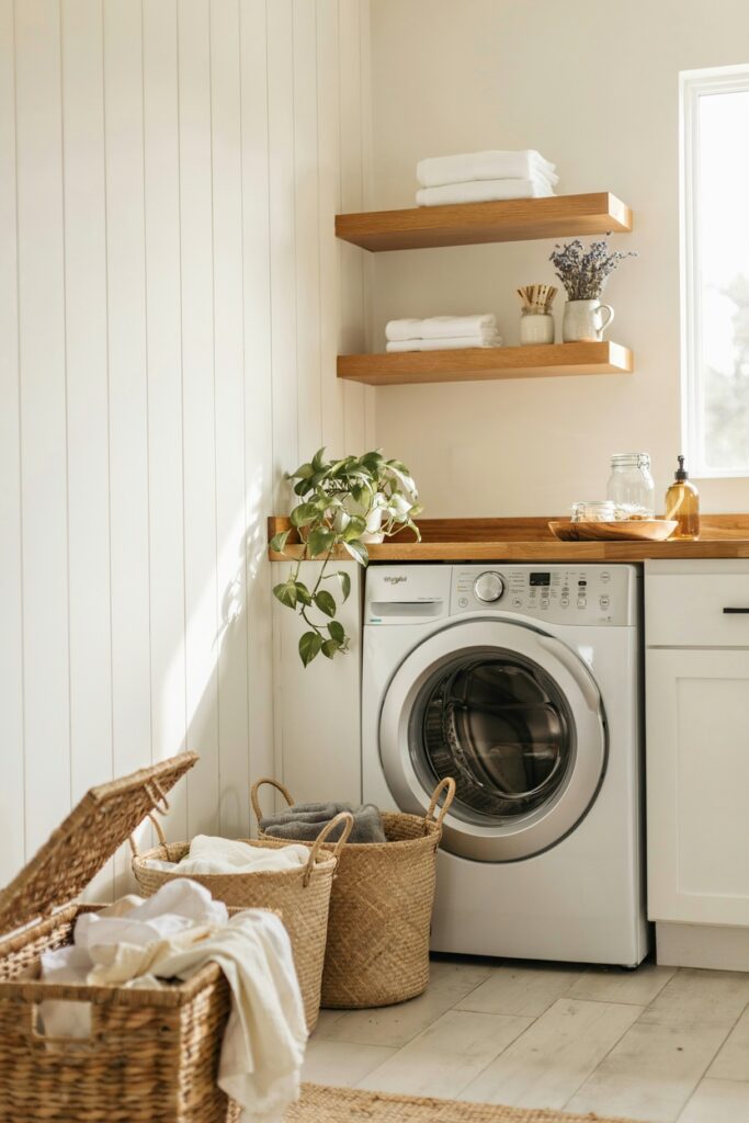 Open Shelf Kitchen Laundry Station