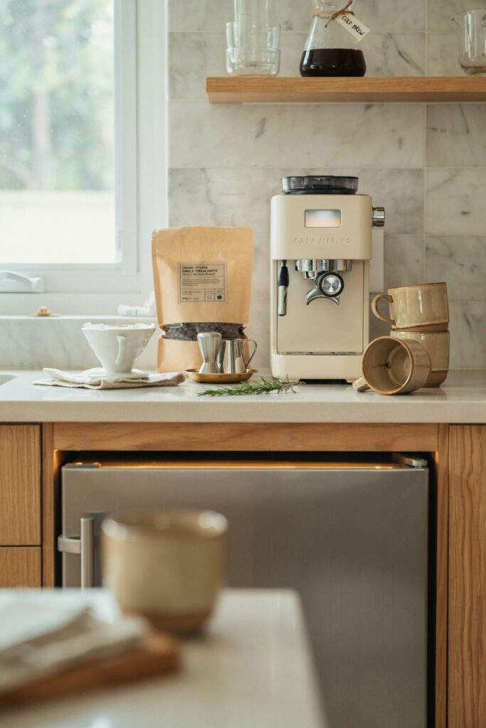 Coffee Bar with Mini Fridge