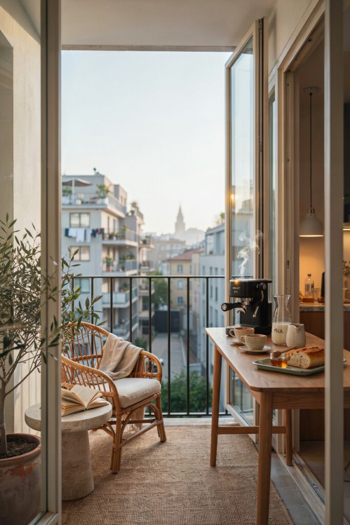 Compact Balcony Coffee Bar