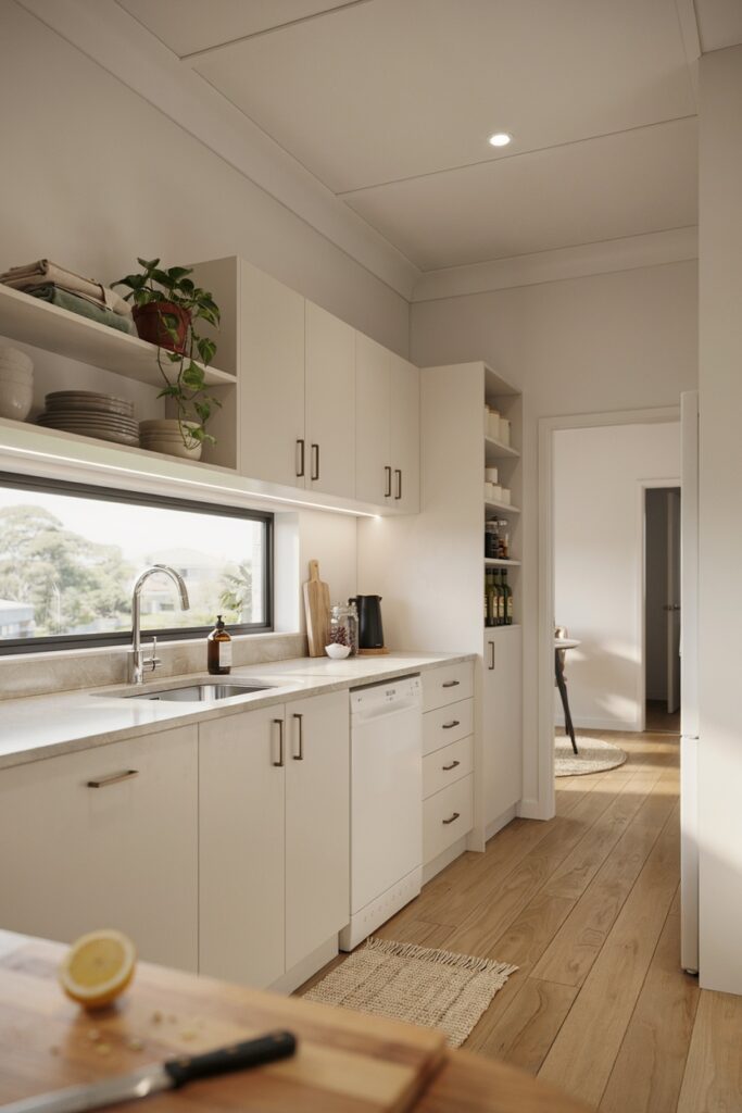 L-Shaped Kitchen with Washing Machine